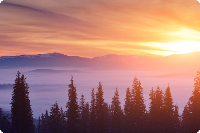 sunrise in the mountains